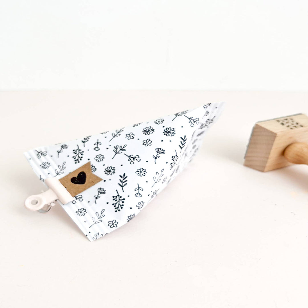 Tampon en bois Fond Fleurs - Der kleine Sperling
