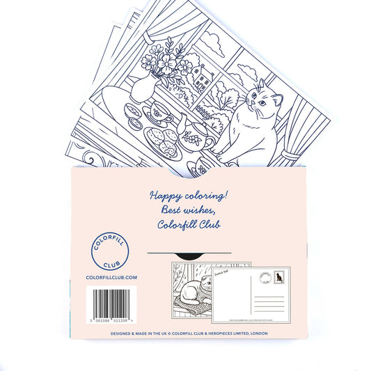 Ensemble de cartes postales à colorier Chats