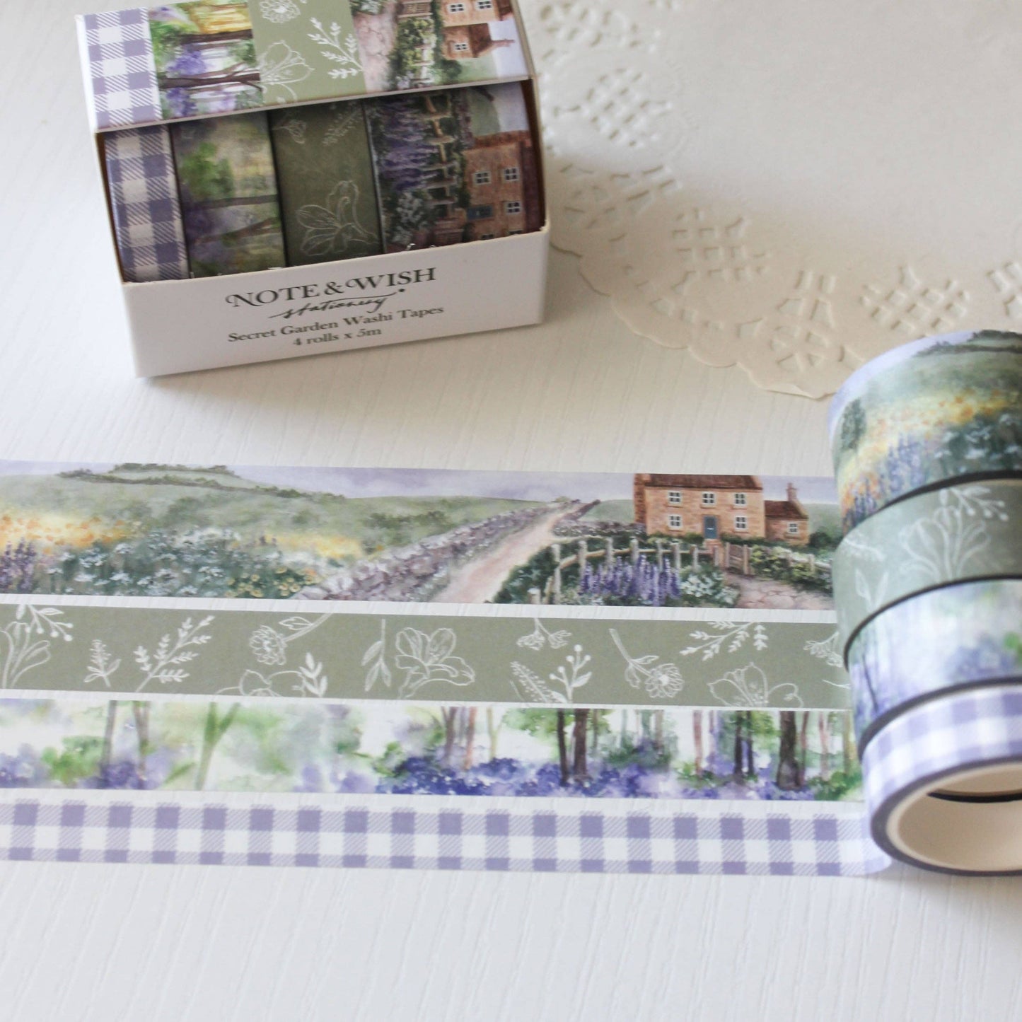 Lot de 4 Masking Tapes Jardin Secret Note & Wish