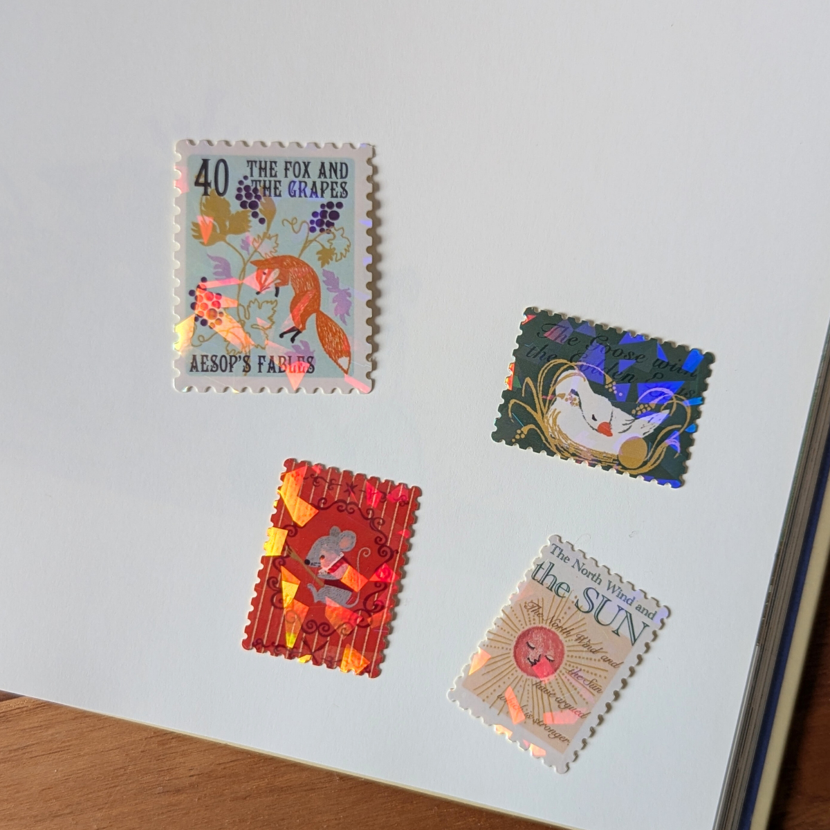Boîte de Stickers Timbres-Poste Fables d'Ésope Tome I