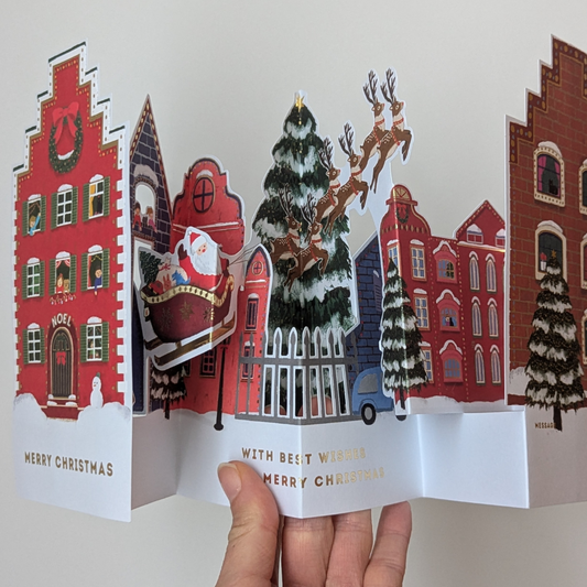 Carte de Noël Pop-Up - Village Enchanté