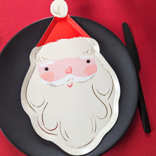 Lot de 8 Assiettes Découpées en Forme de Père Noël