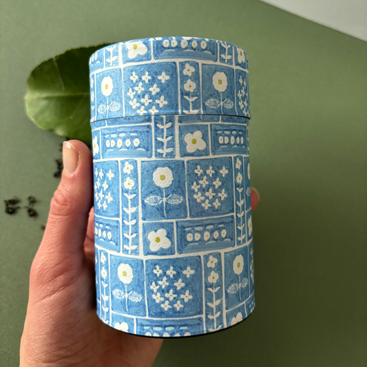 Boîte à Thé Japonaise en Papier Washi Fleurs Blanches