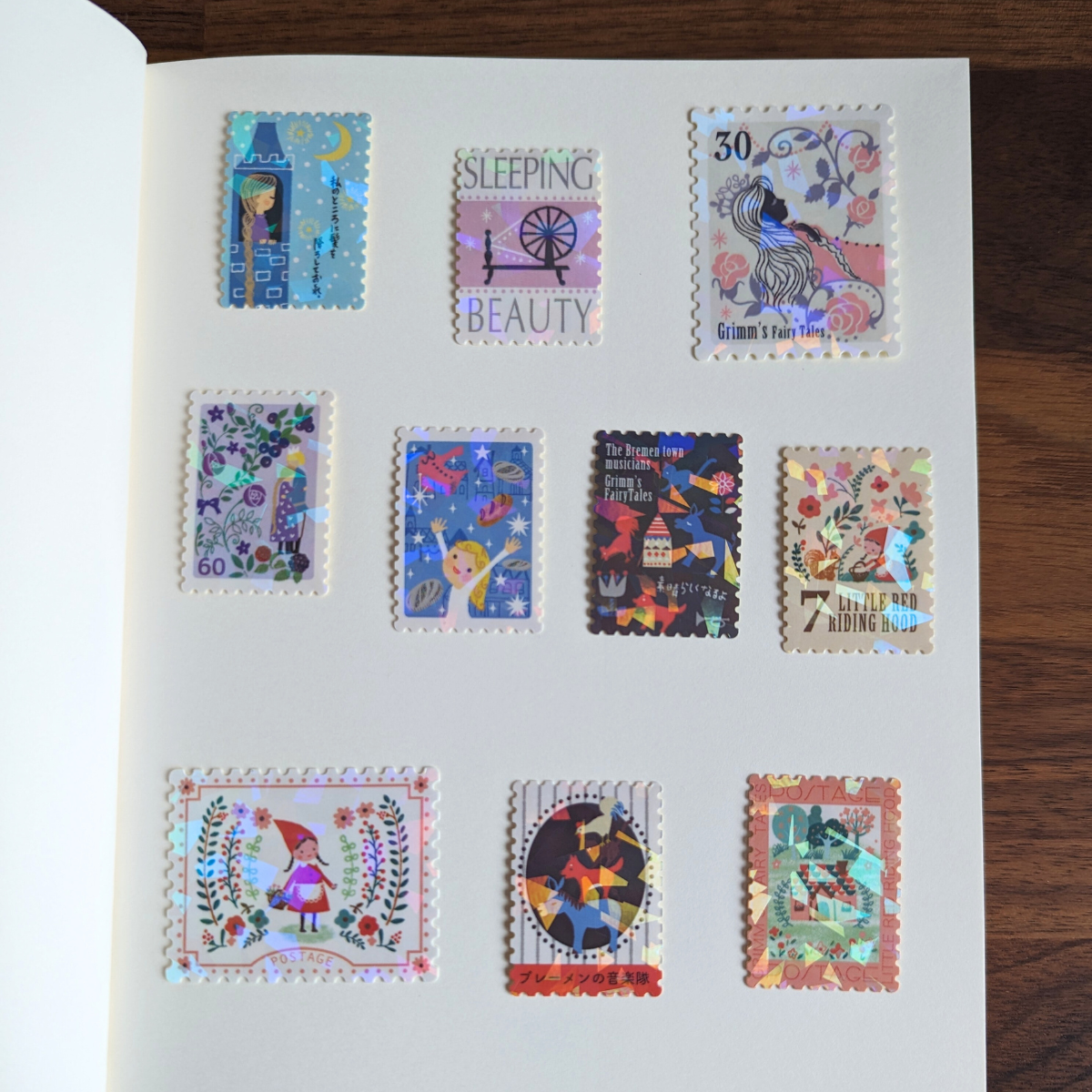 Boîte de Stickers Timbres-Poste Contes des Frères Grimm Tome II