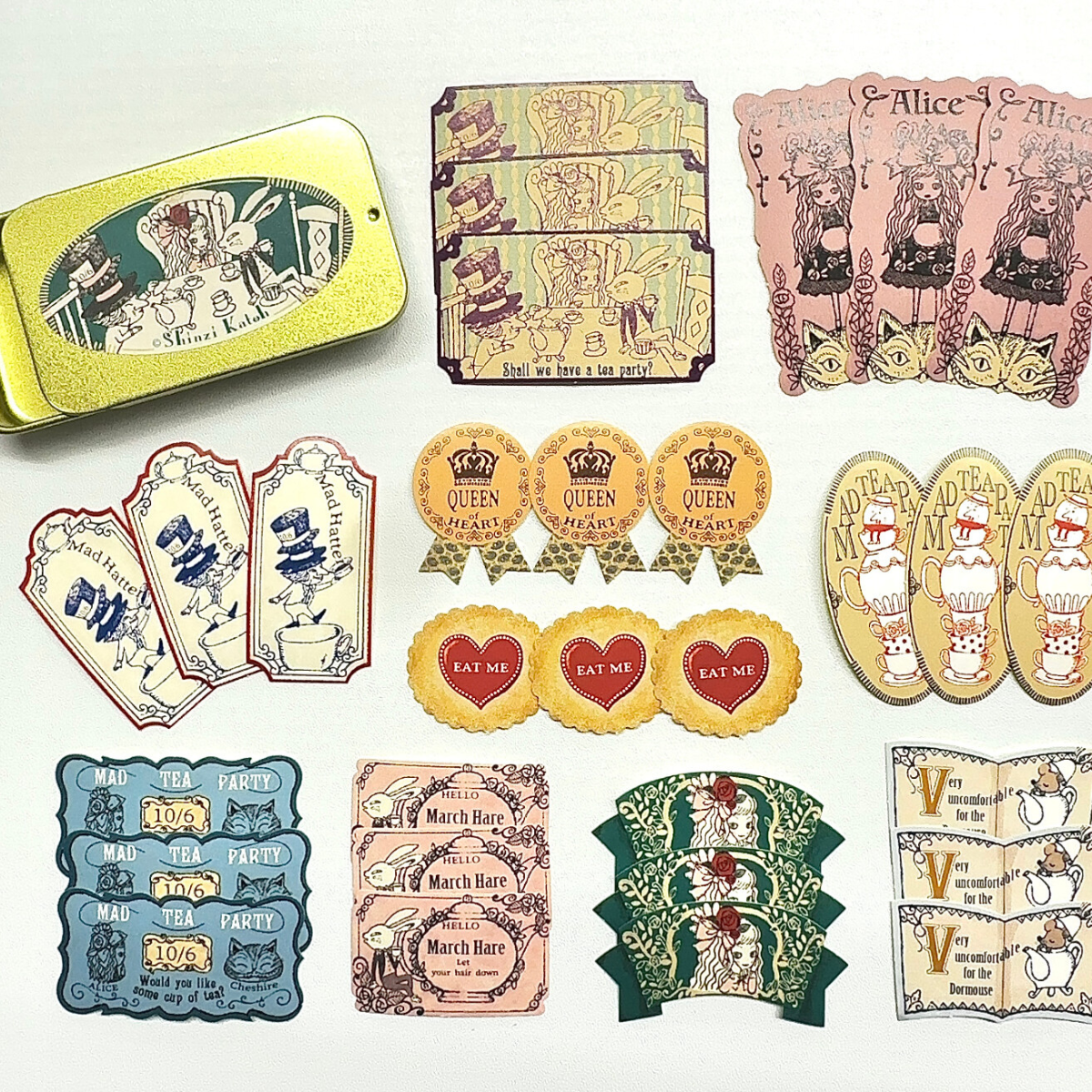 Shinzi Katoh – Alice au Pays des Merveilles Boîte de Stickers Tea Time