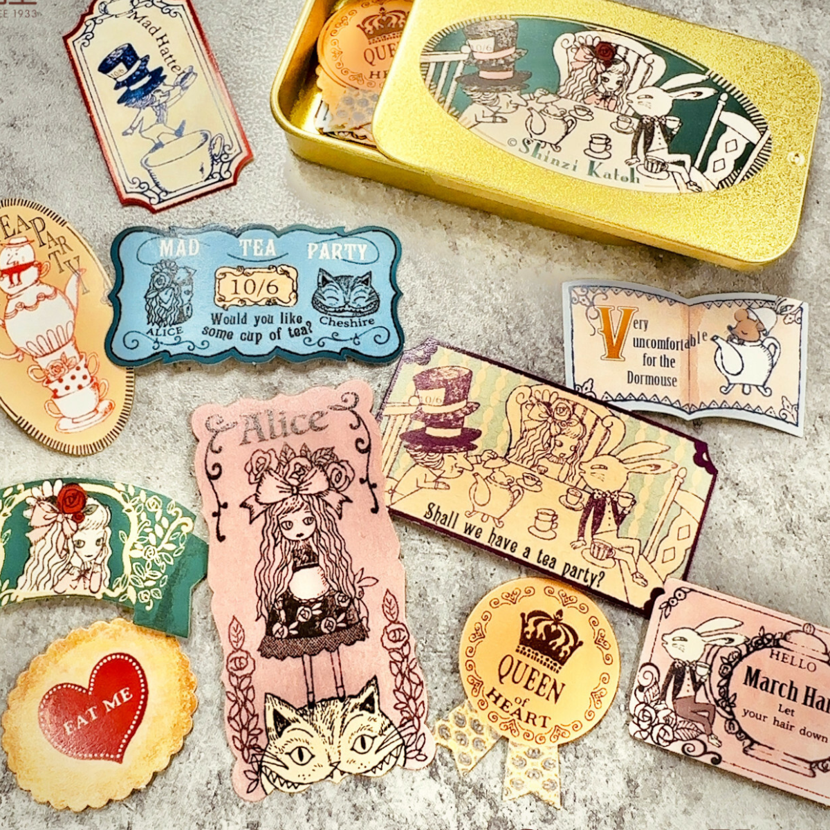 Shinzi Katoh – Alice au Pays des Merveilles Boîte de Stickers Tea Time