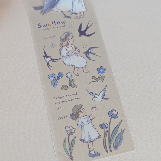 Boucle Masking Tape Oiseaux Bleus