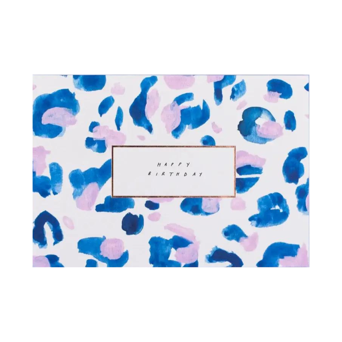 Carte Happy Birthday Léopard Bleu
