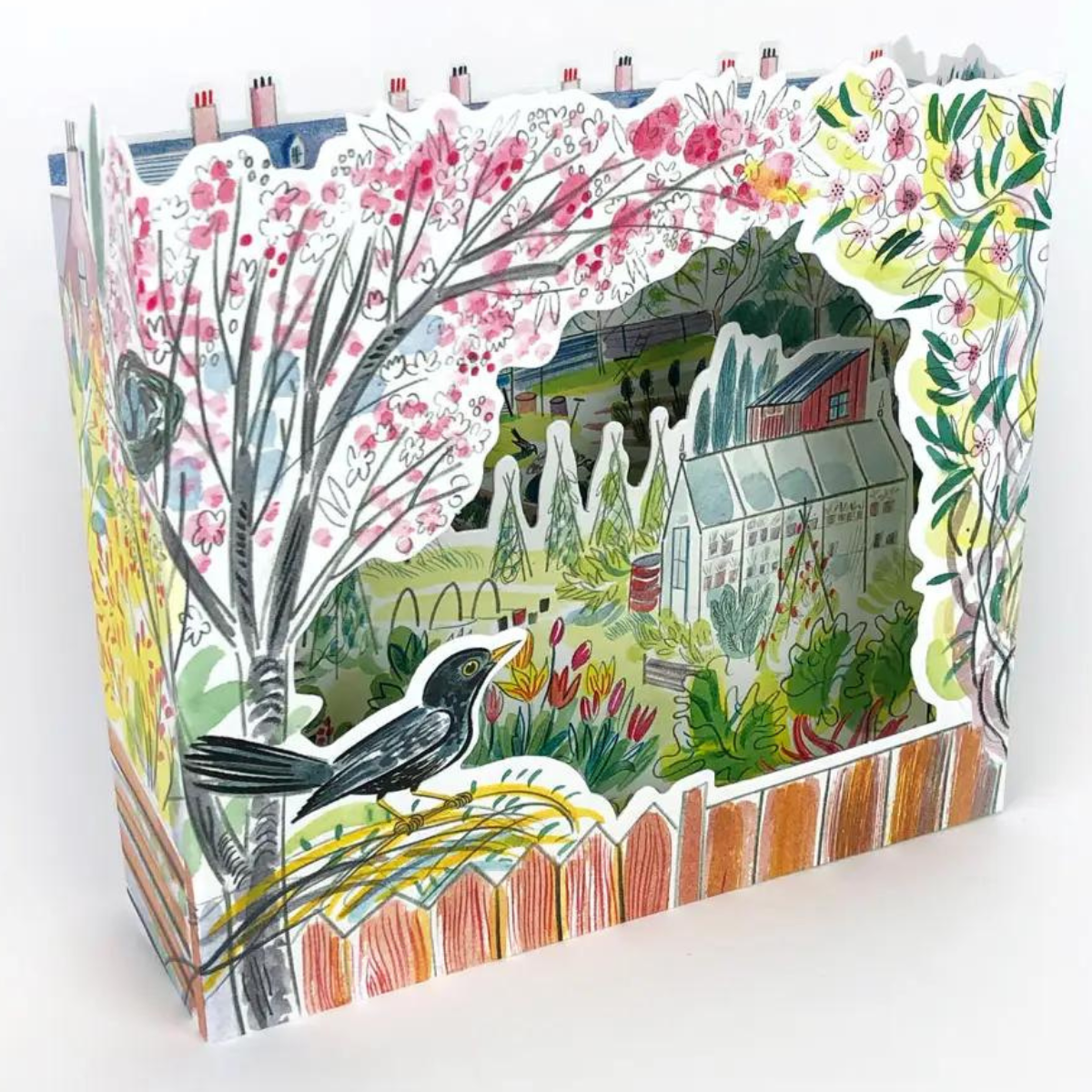 Emily Sutton Carte 3D Jardin au Printemps