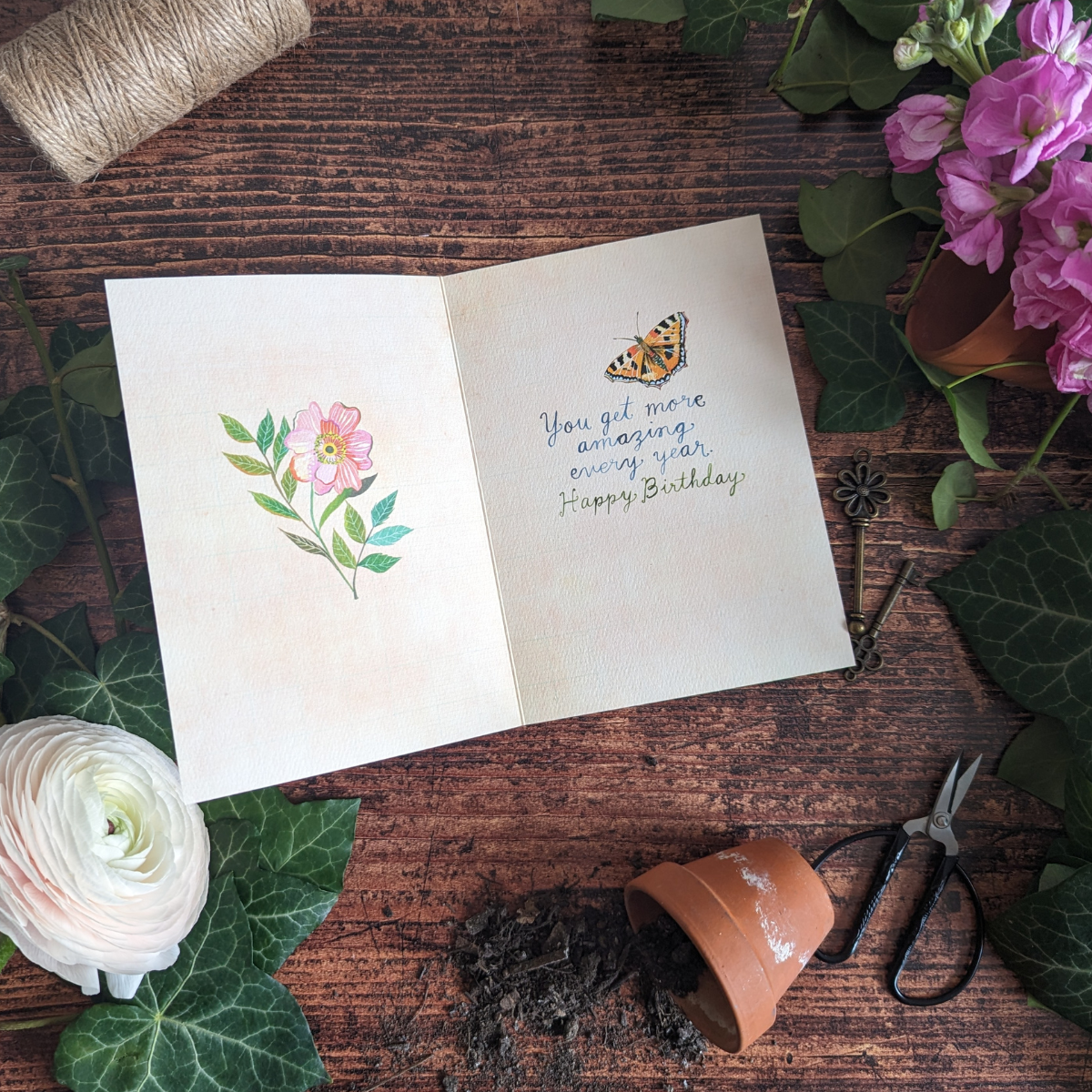 Carte Anniversaire Jardin Secret de Katie Daisy