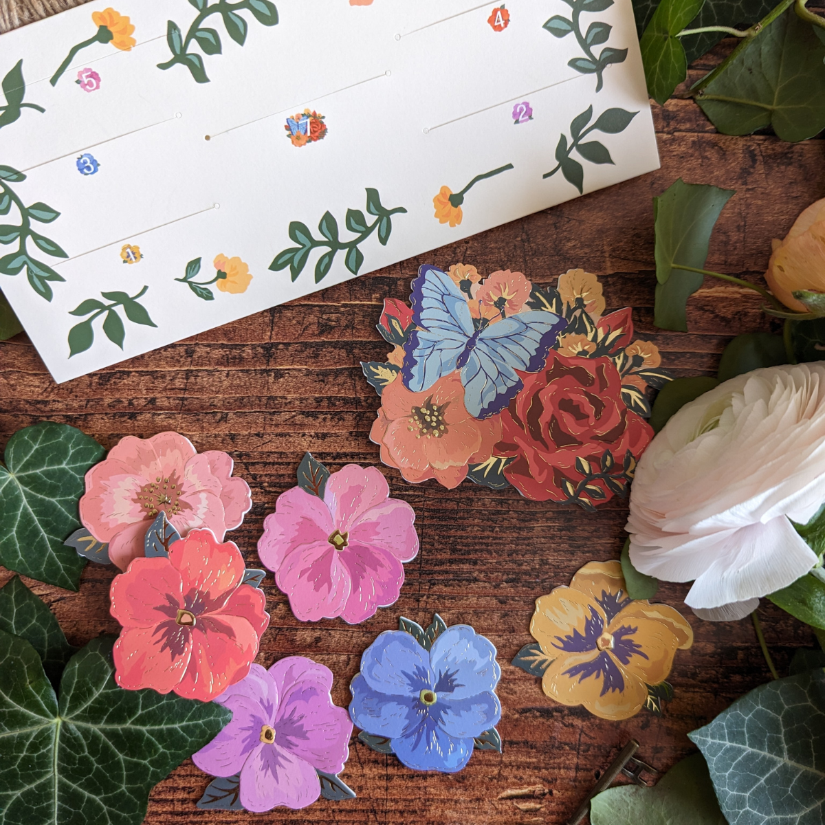 Carte Fleurs Détachables