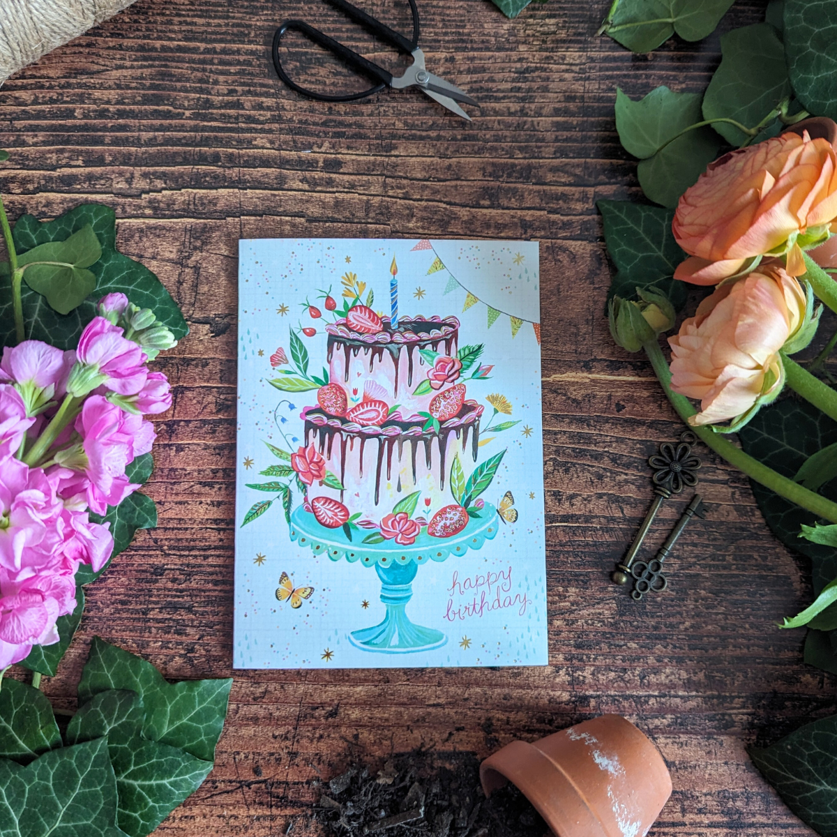 Carte Gâteau d’Anniversaire de Katie Daisy