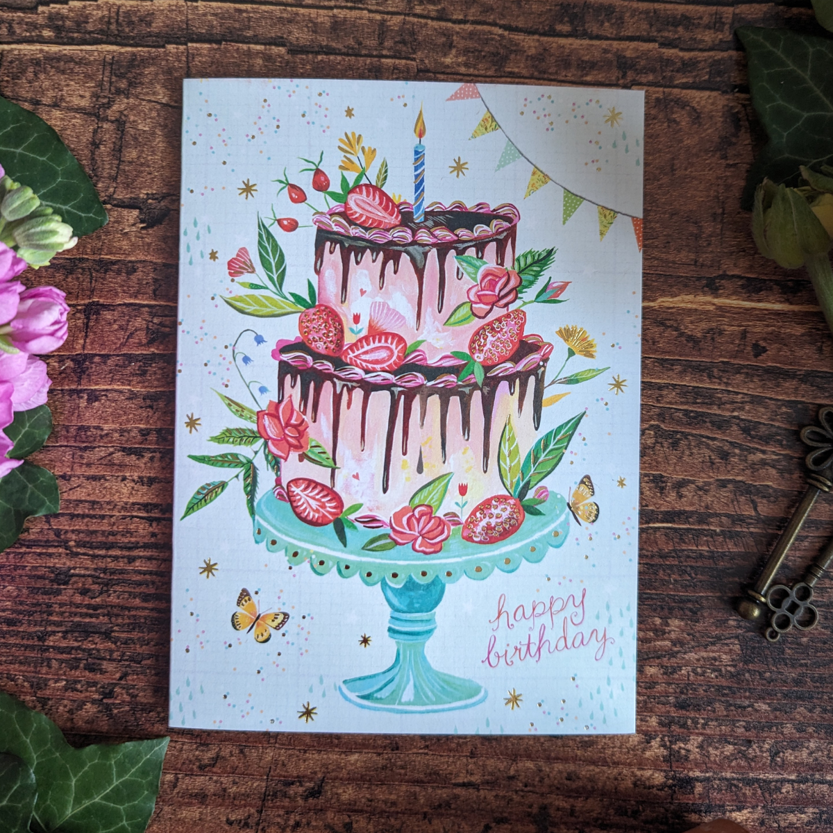 Carte Gâteau d’Anniversaire de Katie Daisy