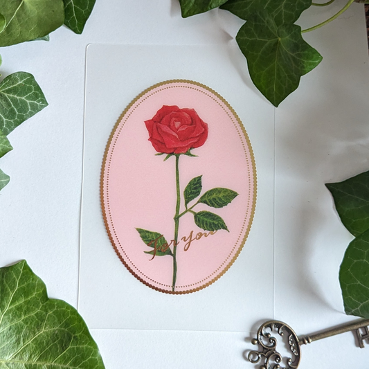 Carte Médaillon Rose