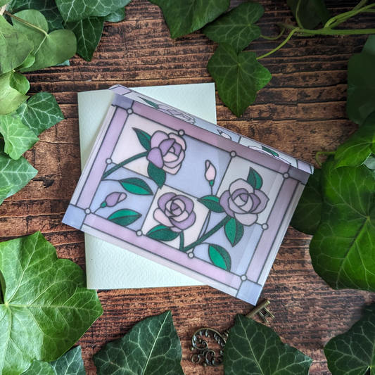 Carte & Enveloppe Vitrail de Roses