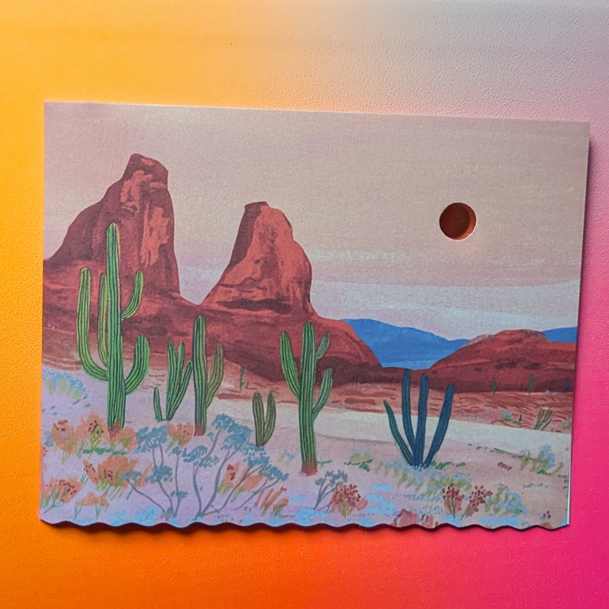 La carte présente une illustration réaliste et détaillée des célèbres paysages du parc national Zion.