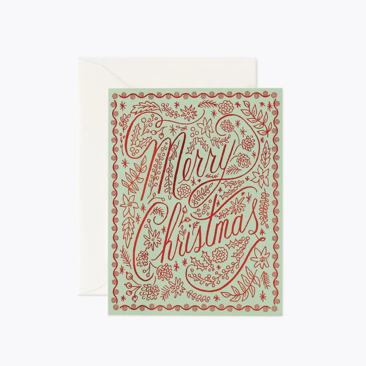 Cette carte incarne l'esprit de Noël dans toute sa simplicité et sa beauté. L'estampage en feuille rouge ajoute une touche d'éclat festif, rappelant les lumières scintillantes et la passion des fêtes.