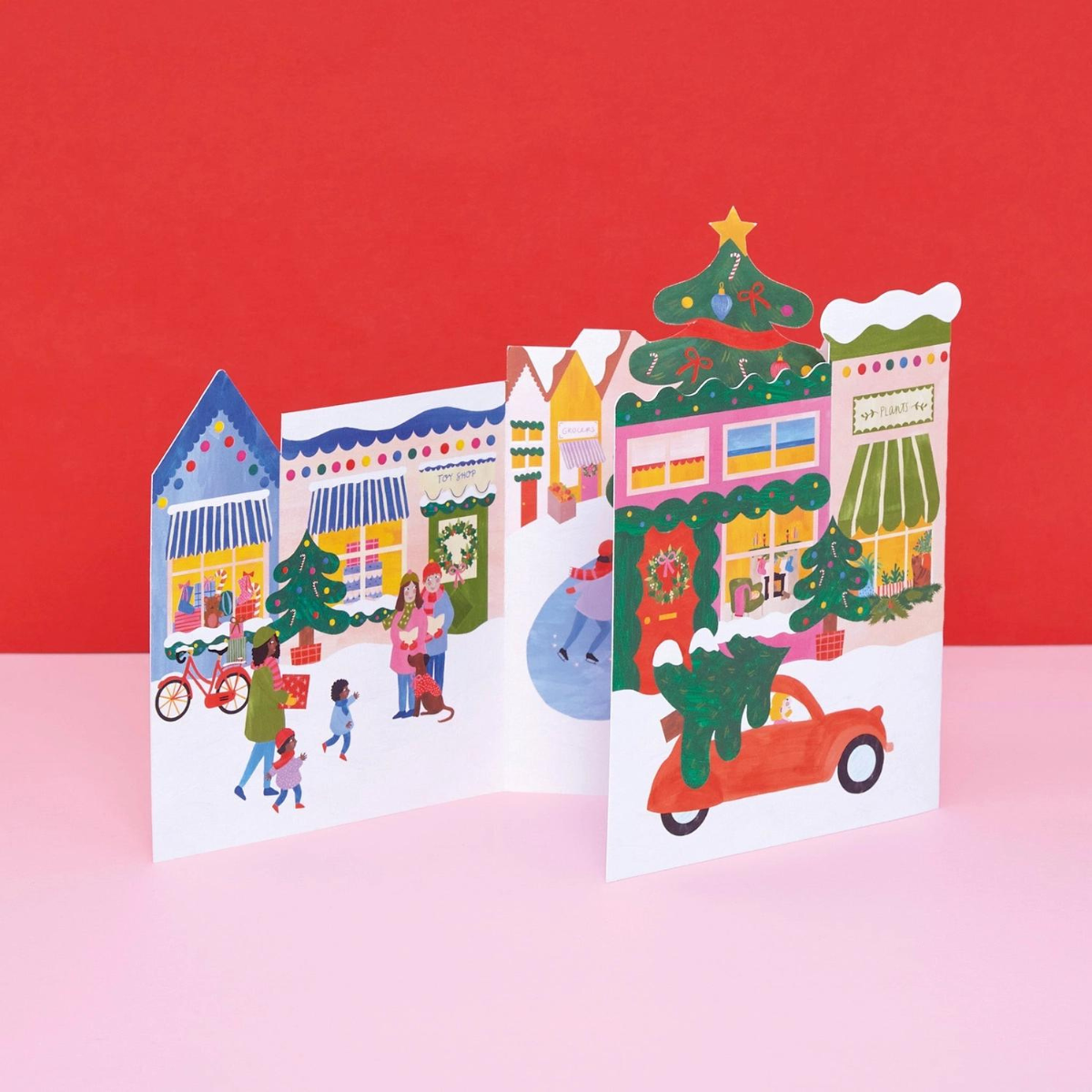 Carte de Noël dépliante.