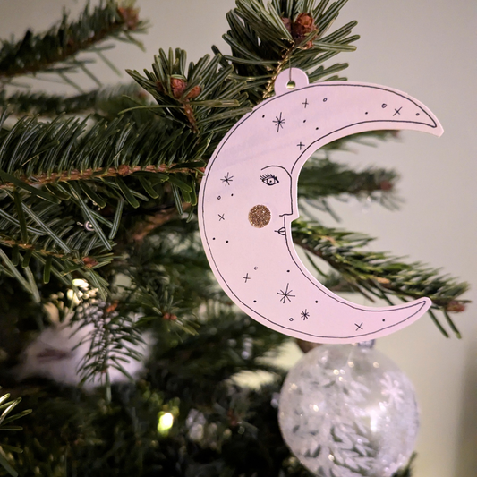 Carte Lune Scintillante à Suspendre