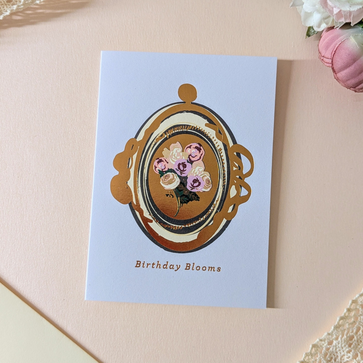 Carte Médaillon Bouquet d'Anniversaire