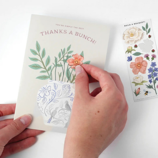 Carte Stickers à Coller Bouquet de Remerciement - Inklings Paperie