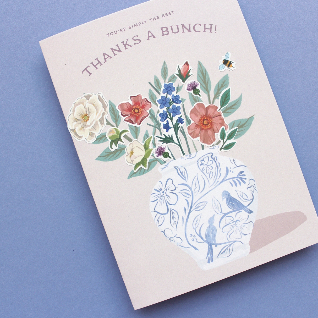 Carte Stickers à Coller Bouquet de Remerciement - Inklings Paperie