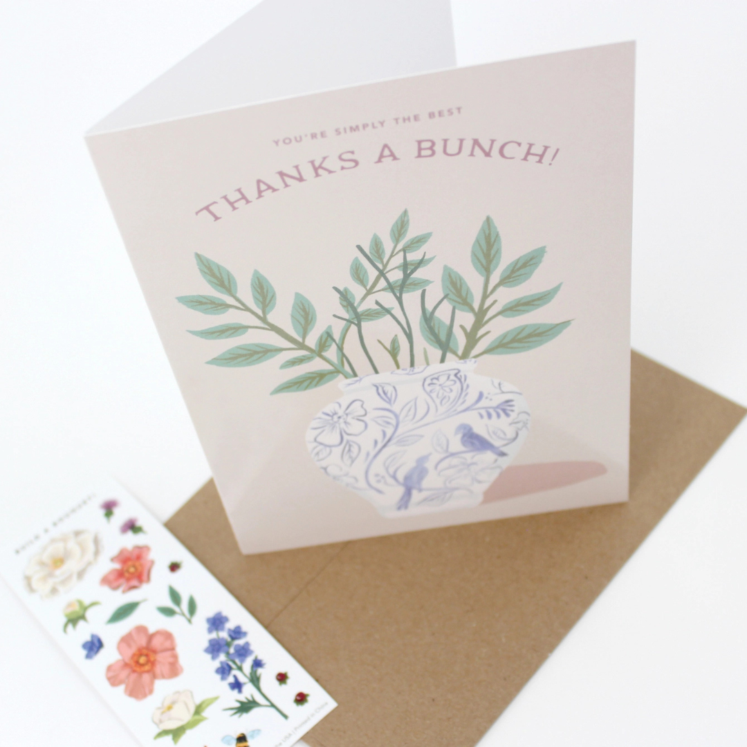 Carte Stickers à Coller Bouquet de Remerciement - Inklings Paperie