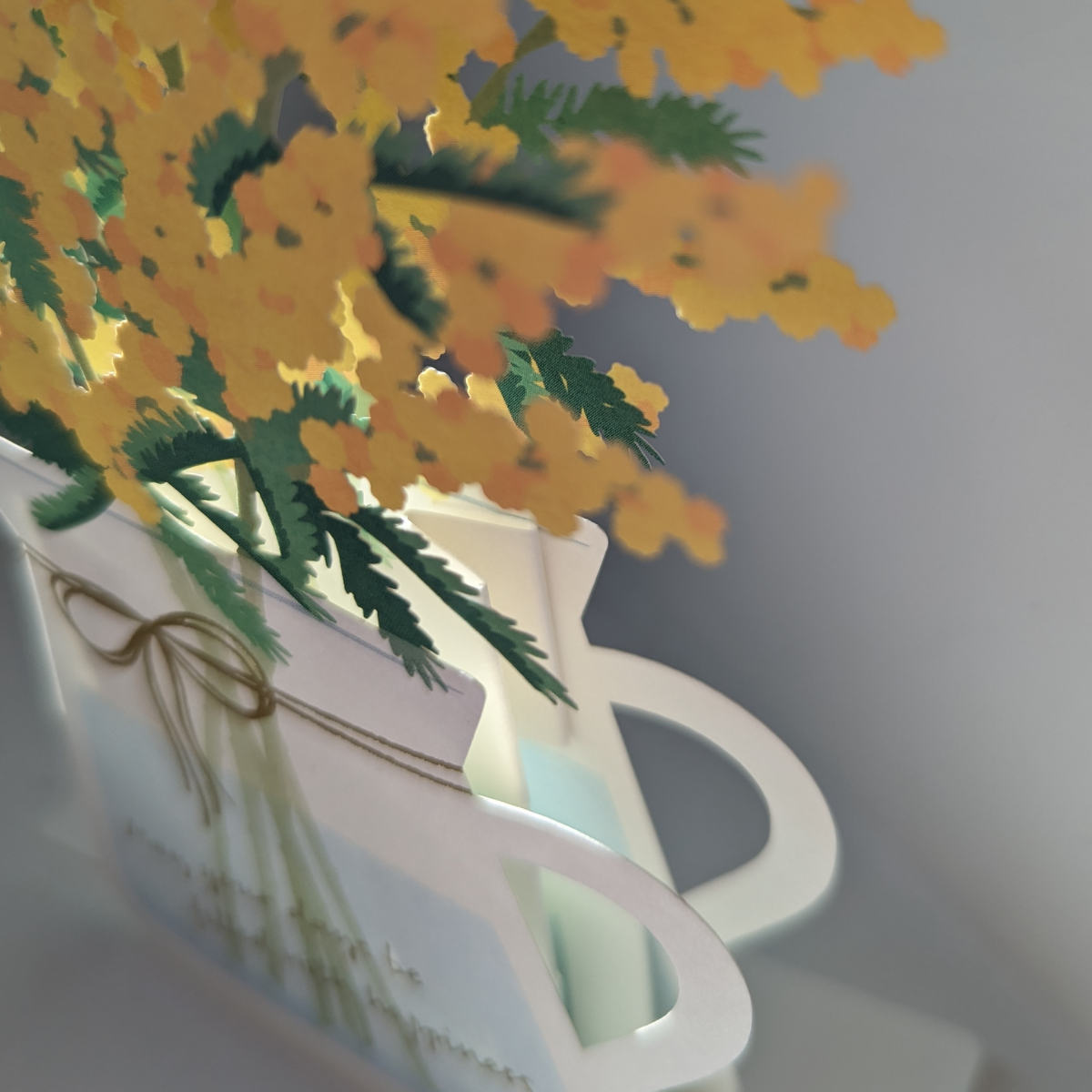 Carte Bouquet de Mimosa Pop-Up