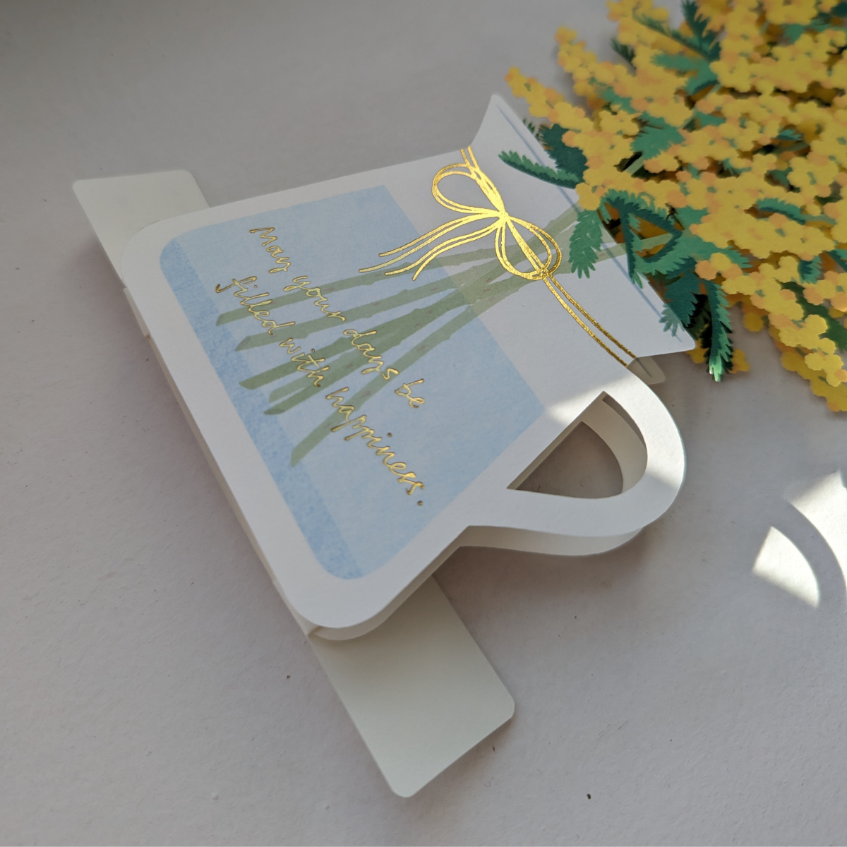 Carte Bouquet de Mimosa Pop-Up
