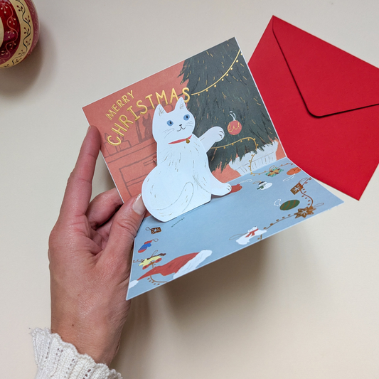 Carte de Noël Chat Coquin