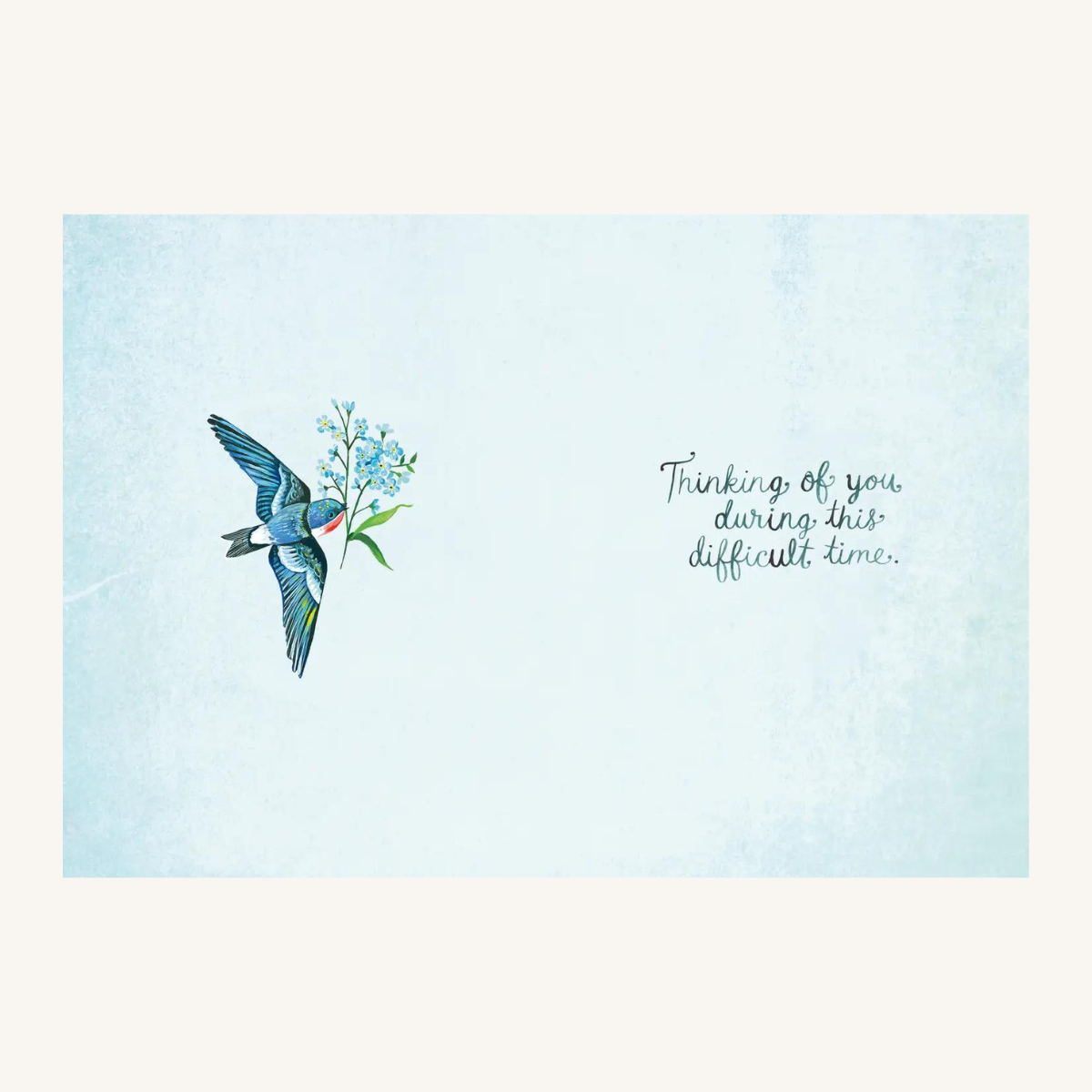 Carte de Réconfort Hirondelles et Myosotis de Katie Daisy