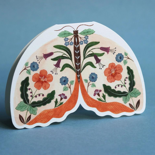 Carte Florale Papillon Pêche