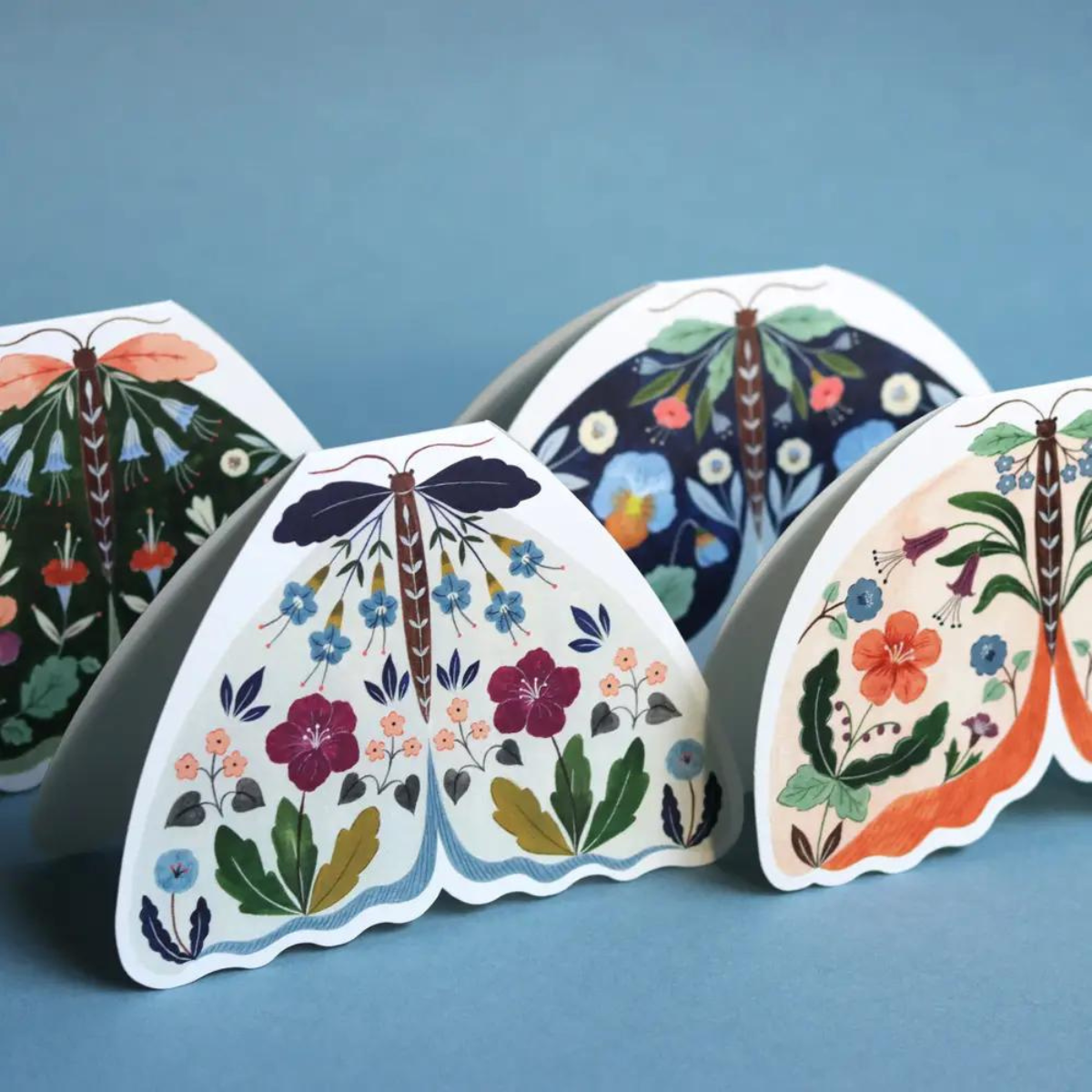 Carte Florale Papillon Vert Forêt