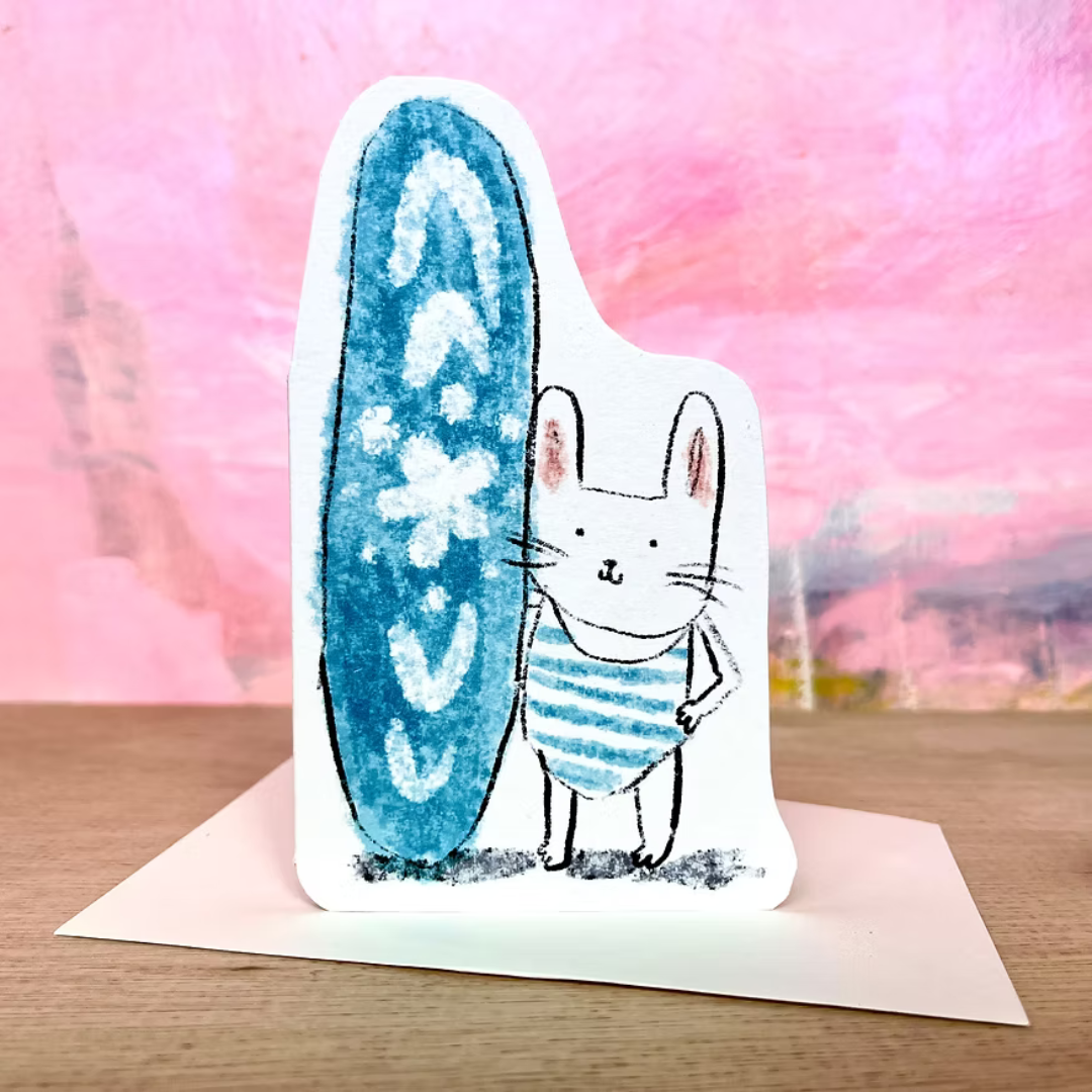 Carte Lapin Surfeur - Laura Skilbeck