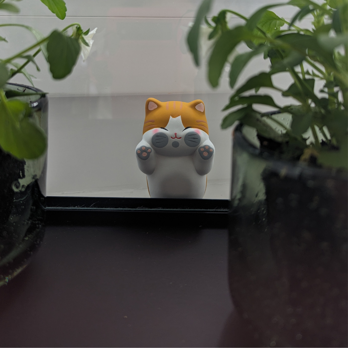 Figurine Chat Roux Joues Aplaties
