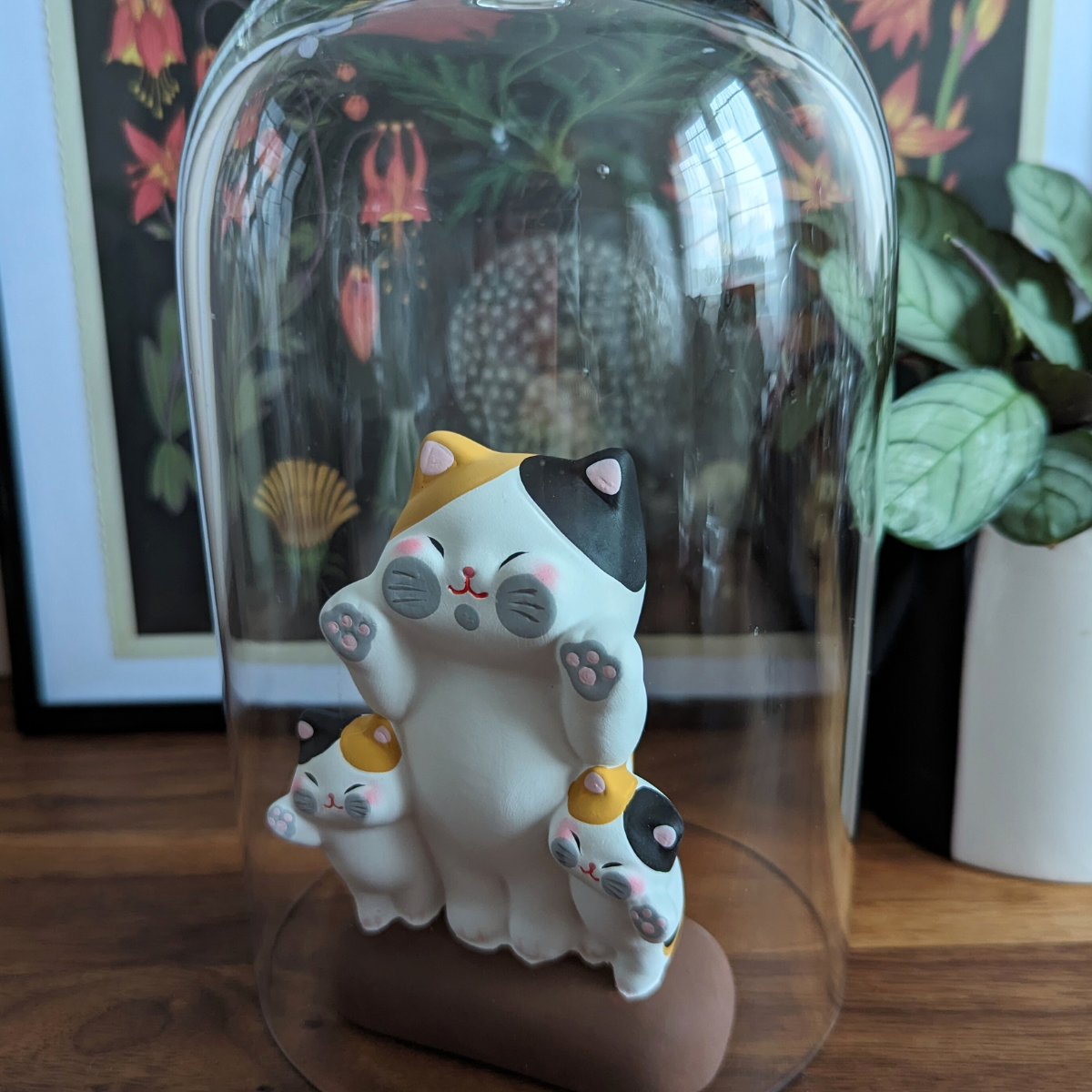 Figurine Chat et Chatons en Céramique