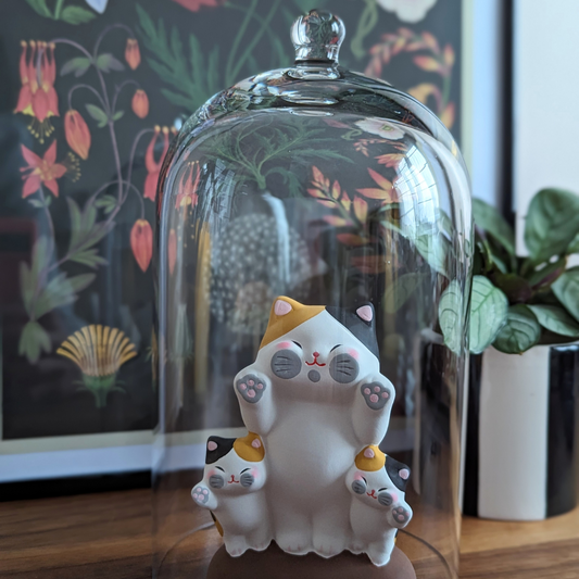 Figurine Chat et Chatons en Céramique