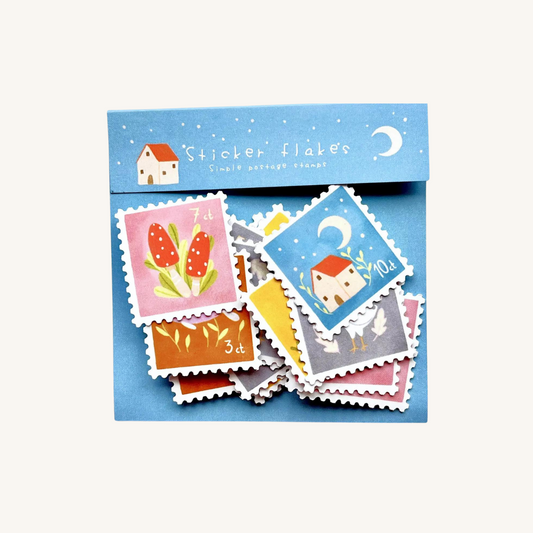 Pochette de Stickers Timbres-Poste Vie à la Campagne