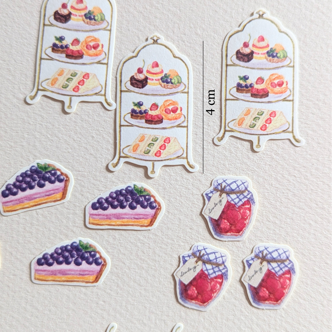 Stickers gourmands : gâteaux et pots de confiture