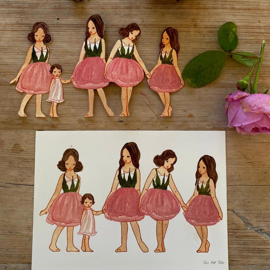 Jeunes Filles Boutons de Roses à Découper