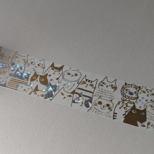 Shinzi Katoh Masking Tape Cat Meeting Doré