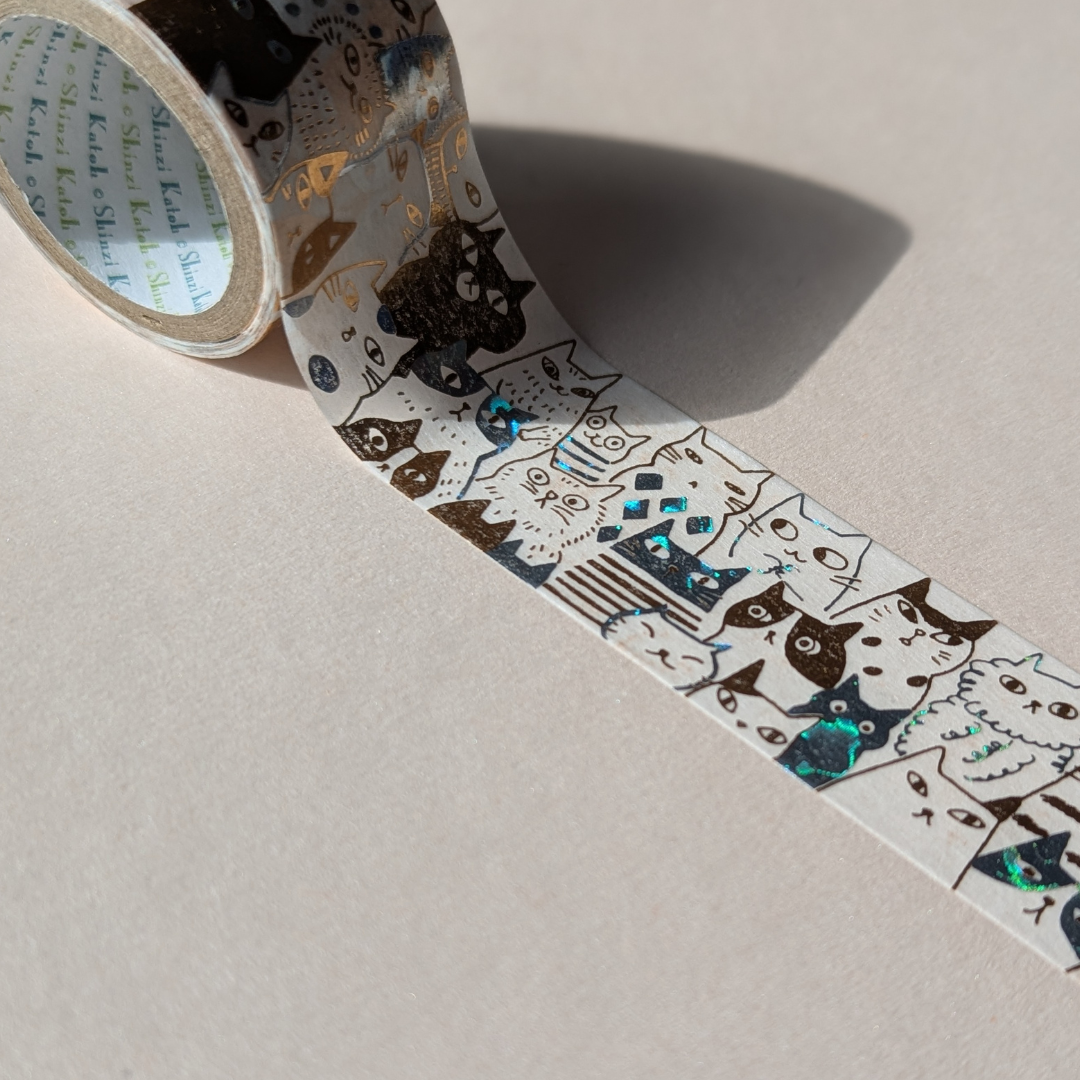 Shinzi Katoh Masking Tape Cat Meeting Doré