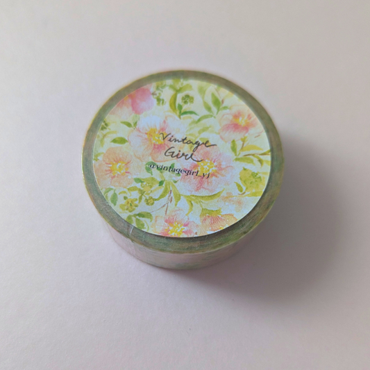 Masking Tape Coral Blossom Vintage Girl