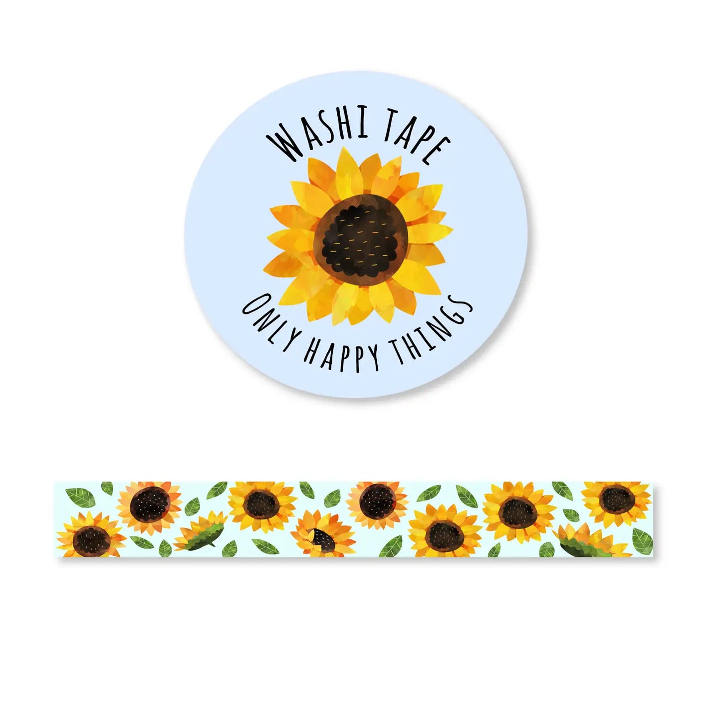 Ce masking tape met en avant la beauté éclatante des tournesols, symboles de vitalité et de joie de vivre