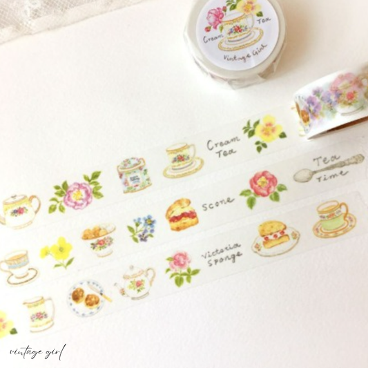 Masking Tape Cream Tea Vintage Girl