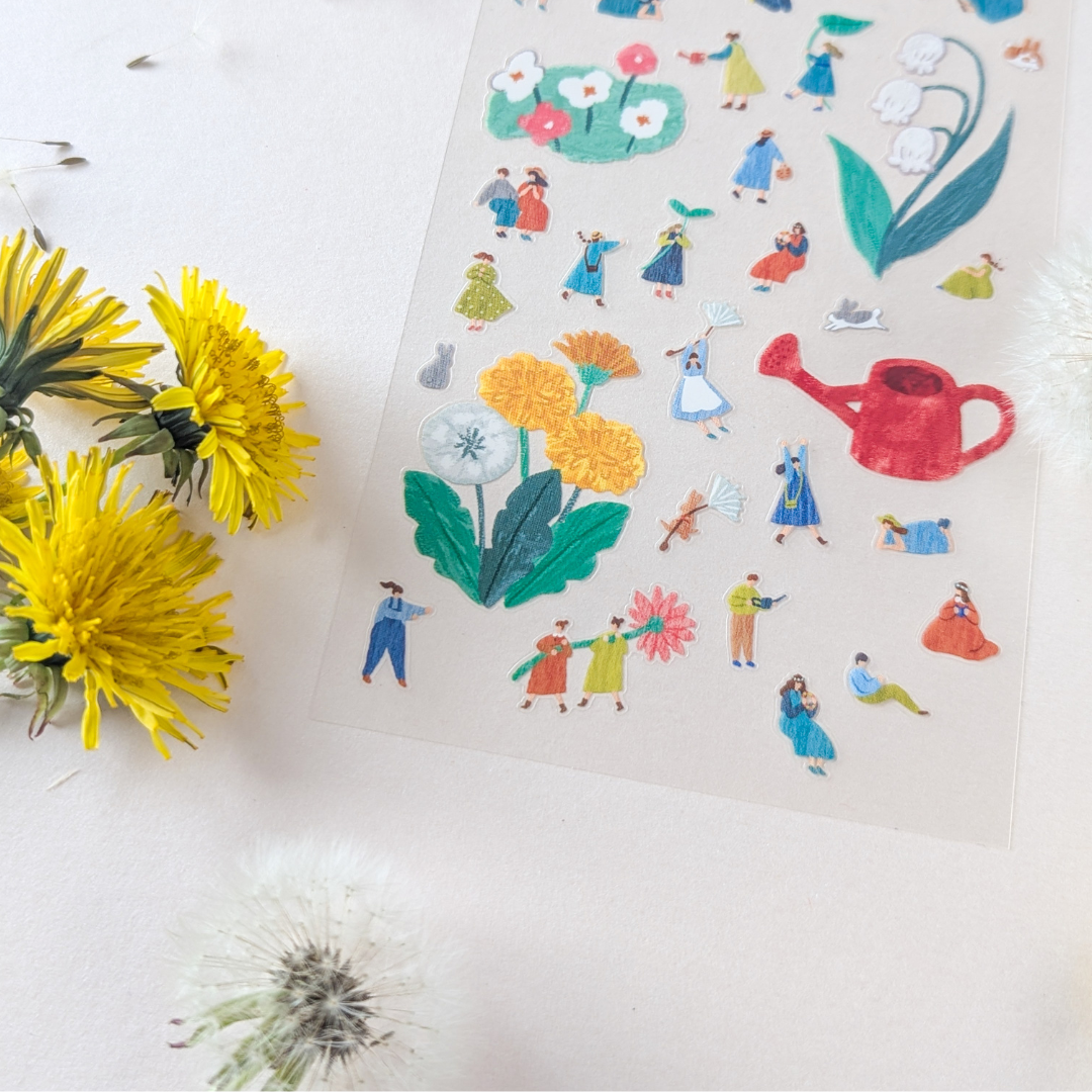 Mini stickers Mind Wave – Jardin fleuri et personnages miniatures