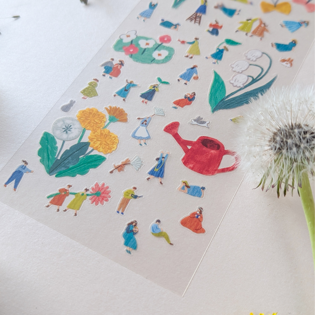 Mini stickers Mind Wave – Jardin fleuri et personnages miniatures