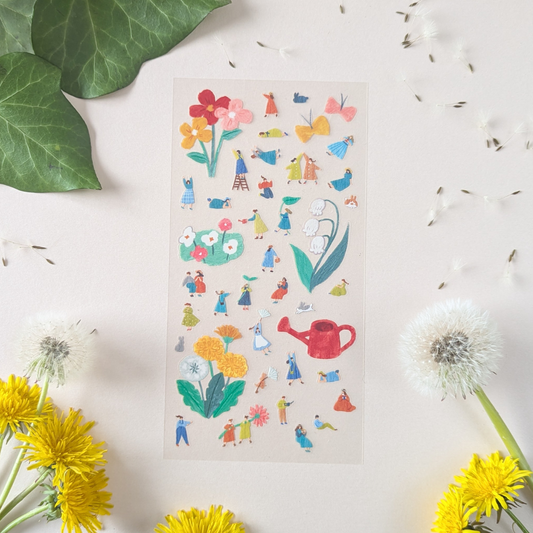 Mini stickers Mind Wave – Jardin fleuri et personnages miniatures