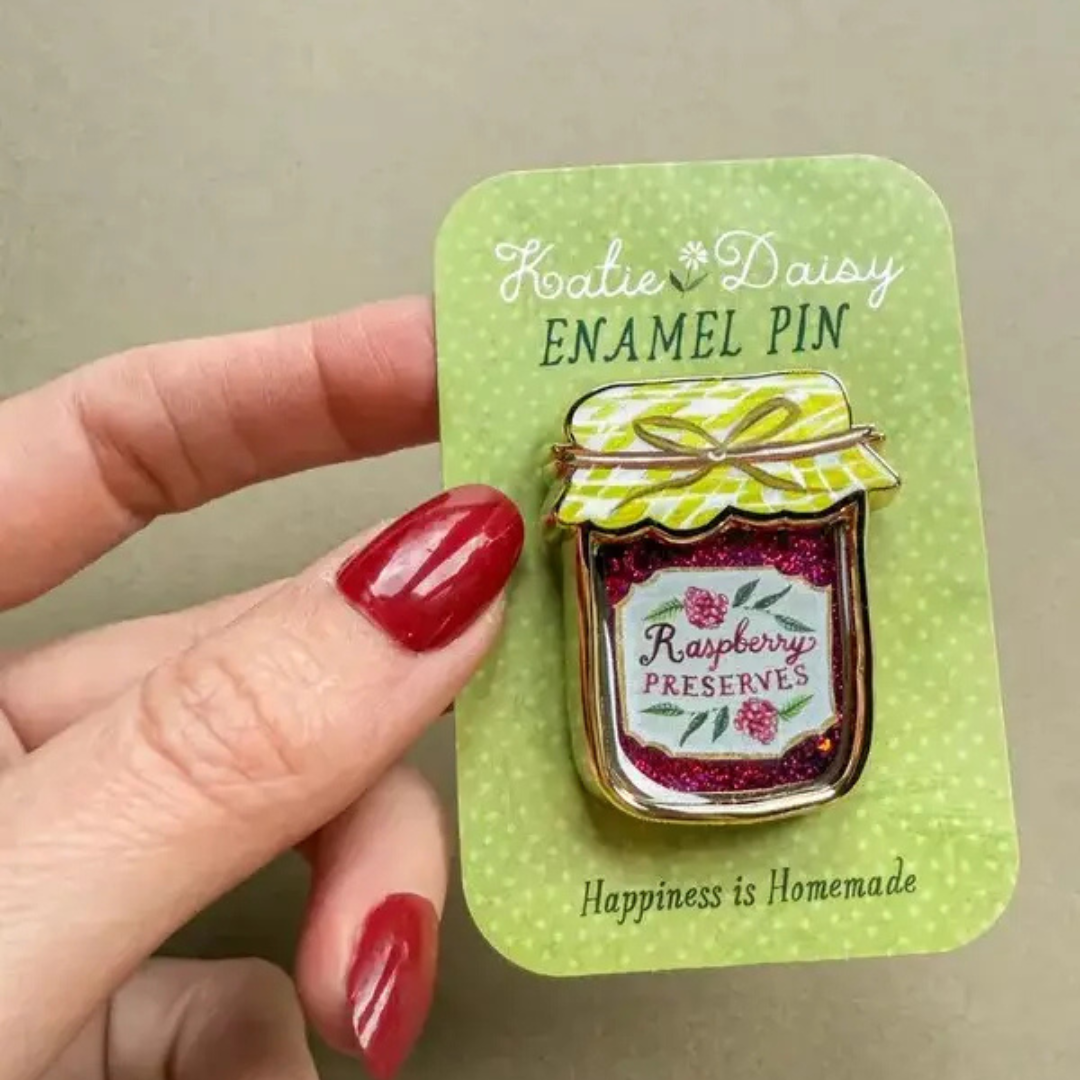 Épingle en émail Pot de Confiture avec paillettes liquides Katie Daisy