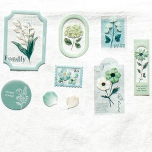 Pochette Stickers Mind Wave Pétales Verts